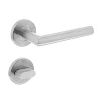 Deurkruk recht Hoek 90°op rond rozet 55mm plus 7mm nokken met WC8mm RVS EN1906/4 - thumbnail