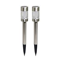 Luxform tuinlamp 2-pack Torino 7,5 x 58 cm RVS zilver - thumbnail