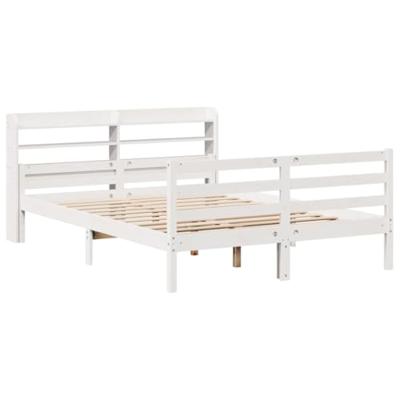 Bedframe met hoofdeinde zonder matras 140x200 cm wit