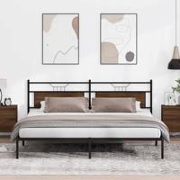 Bedframe zonder matras 200x200 cm spaanplaat bruin eikenkleurig - thumbnail