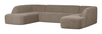 WOOOD Lounge U-Bank 'Sloping' Chenille, kleur Lichtbruin