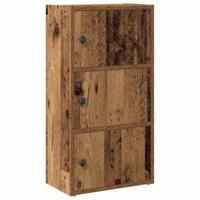 Boekenkast 40x24x77 cm bewerkt hout oud houtkleurig - thumbnail