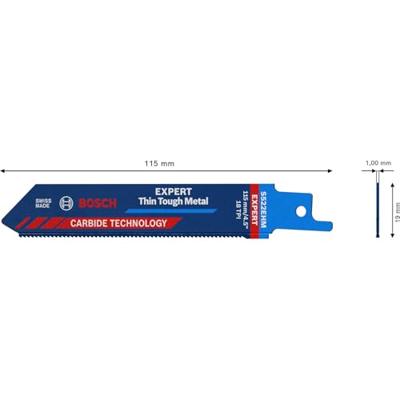 Bosch Accessories 2608900359 Expert Thin Tough Metal S 522 EHM reciprozaagblad, 1 stuk Zaagbladlengte 115 mm 1 stuk(s) Bosch Accessories 2608900359 Expert Thin Tough Metal S 522 EHM reciprozaagblad, 1 stuk Zaagbladlengte 115 mm 1 stuk(s)