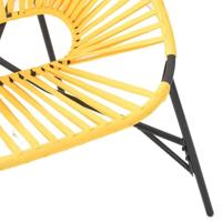 Tuinstoel Egg poly rattan zwart en geel - thumbnail