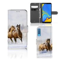 Samsung Galaxy A7 (2018) | Telefoonhoesje | Met pasjeshouder | Paarden - thumbnail