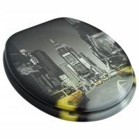 Toiletbril van MDF met New York dessin - thumbnail