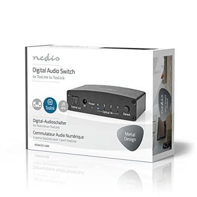 Nedis Digitale Audio-Switch | 4-wegs | Zwart | 1 stuks - ASWI2514BK ASWI2514BK