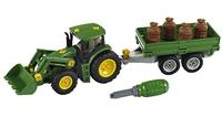 Theo Klein John Deere trekker met voorlader en transport aanhanger 1:24 - thumbnail