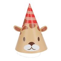 Feesthoedje Jungledieren met Oren, 6st. - thumbnail