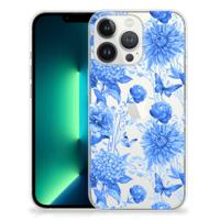 TPU Case voor iPhone 13 Pro Max Flowers Blue - thumbnail