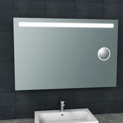 Wiesbaden Tigris spiegel rechthoek met LED en scheerspiegel 120 x 80 cm