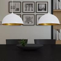 VidaXL Plafondlampen in hoogte verstelbaar halfrond wit 2 st - thumbnail
