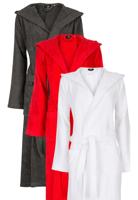 Aquablauwe badjas met capuchon - XXL - thumbnail