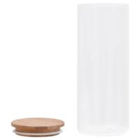 VidaXL Opbergpotten met bamboe deksel 6 st 1000 ml glas - thumbnail