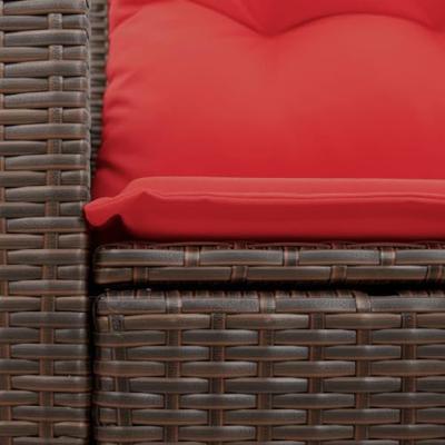 Tuinbank 2-zits met kussens poly rattan bruin Tuinbank 2-zits met kussens poly rattan bruin