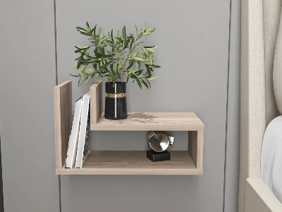 Zwevend nachtkastje LARAGON lichte eik Zwevend nachtkastje LARAGON lichte eik