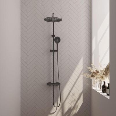 Regendoucheset Opbouw Brauer Gunmetal Edition 30 cm Thermostatisch met Handdouche 3-Standen Geborsteld Gunmetal Brauer Regendoucheset Opbouw Brauer Gunmetal Edition 30 cm Thermostatisch met Handdouche 3-Standen Geborsteld Gunmetal Brauer