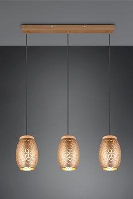 Trio Bruine hanglampBidar 3-lichts - R31573065