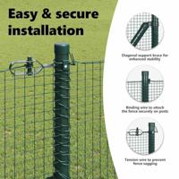 VidaXL Afrasteringspaal groen 25 x 1 m (19 x 19 mm gaas) staal - thumbnail