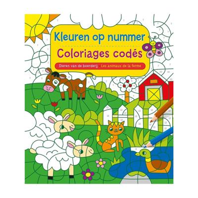 Deltas Dieren van de boerderij kleuren op nr