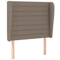 Hoofdbord met randen 103x23x118/128 cm stof taupe - thumbnail