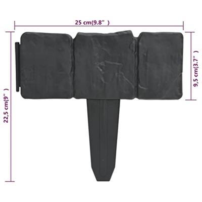 VidaXL Gazonranden 41 st steen-look 10 m kunststof