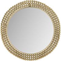 Spiegel - Wandspiegel - Trion Alia - Decoratieve Spiegel - 76cm - Rond - Goud - Metaal - thumbnail