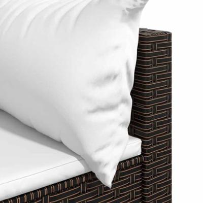 Tuinhoekbank met kussens poly rattan bruin - thumbnail