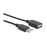Manhattan USB-kabel USB 2.0 USB-A stekker, USB-A bus 1.80 m Zwart Vergulde steekcontacten, UL gecertificeerd 338653-CG - thumbnail