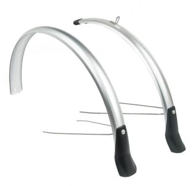 Eurofender Spatbordenset snello 28 inch 46 mm kunststof zilver