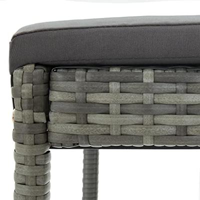 Barkrukken 6 st met kussens poly rattan grijs - thumbnail