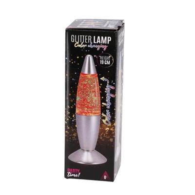 Partytime Glitterlamp Kleur Veranderend 19 Cm