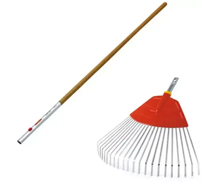 WOLF-Garten multi-star uf-m bladhark + multi-star zm 140 essenhouten steel (rood/houtkleur)