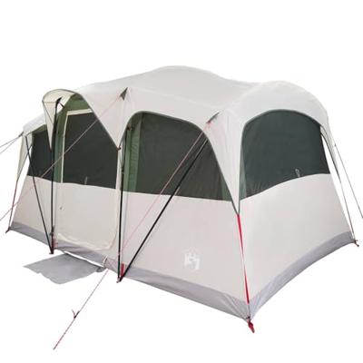 Gezinstent Wit en Groen 435 x 255 x 216 cm Polyester en staal