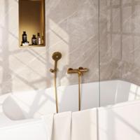 BRAUER Stripe Baddouche Thermostaatkraan SET 04 - opbouw - wandhouder - 3-standen handdouche - doucheslang - goud geborsteld PVD 5-GG-343 - thumbnail