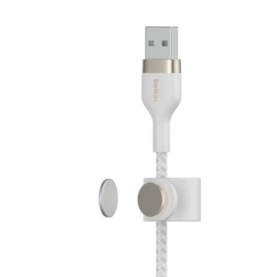 Belkin BoostCharge Pro Flex gevlochten USB Type A/Lightning-kabel (1 m), MFi-gecertificeerde laadkabel voor iPhone 14/14 Plus, 13, 12, Pro, Max, mini, SE, iPad en meer – Wit