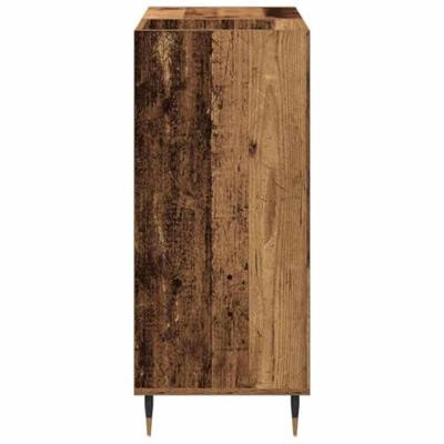 Platenkast artisanaal eikenkleurig 85 x 38 x 89 cm Bewerkt hout