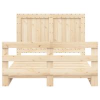 Bedframe met hoofdbord massief grenenhout wit 140x200 cm - thumbnail