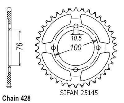 ESJOT Chain wheel 428 56z steel black