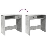 Bureau 80x40x75 cm bewerkt hout betongrijs - thumbnail