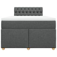 Boxspring met matras stof donkergrijs 140x190 cm - thumbnail