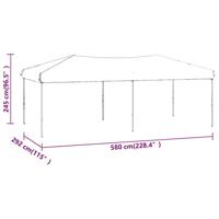 Partytent inklapbaar met zijwanden 3x6 m antracietkleurig - thumbnail