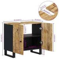Wastafelkast 62x33x58 cm massief mangohout en bewerkt hout - thumbnail