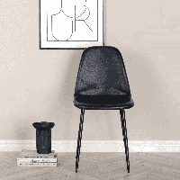 Nohr Eetkamerstoel 'Austina' Lederlook, kleur Zwart - thumbnail