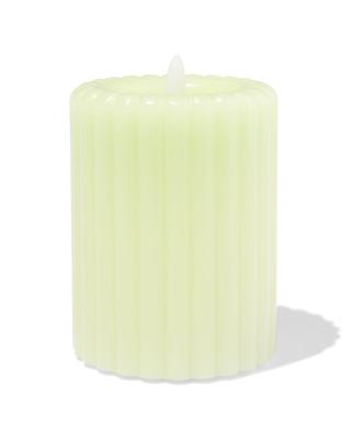 HEMA Led-stompkaars ⌀7.5x10cm ribbel stompkaars lichtgroen (lichtgroen)