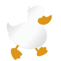 Spiegel BWS Ducky Eendvorm 54.5 x 50.5 cm Geel Boss & Wessing - thumbnail