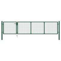 VidaXL Tuinpoort staal 350x75 cm groen - thumbnail