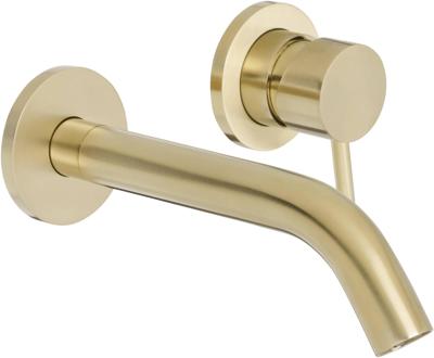 Saqu Eurotrend 2-gats inbouw wastafelmengkraan inclusief inbouwdeel geborsteld messing