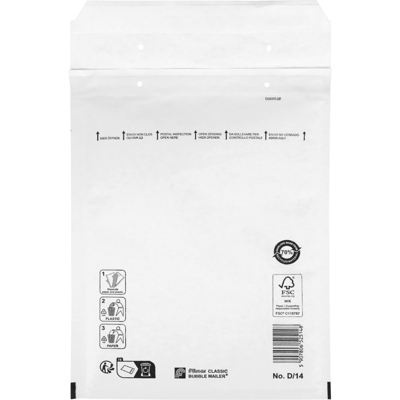 100 Luchtkussenenveloppen D/14 180x265mm wit Filmar Classic