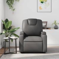 Fauteuil verstelbaar kunstleer grijs - thumbnail